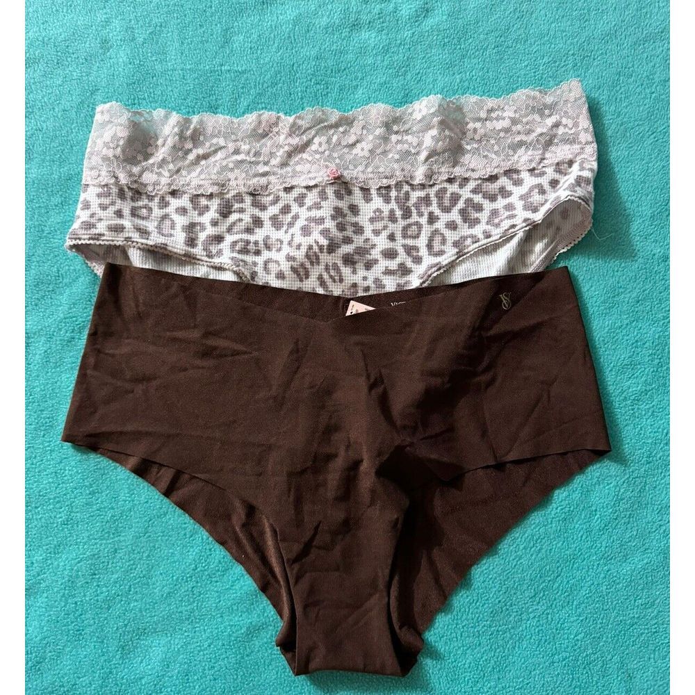 Lot Of 2 VICTORIA'S SECRET DREAM ANGELS SMOOTH FLORAL LACE RARE CHEEKINI PANTIES